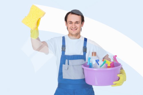 Local short-let cleaning team working in a Brent property