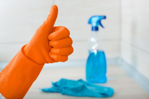 End of tenancy cleaning in a Brent apartment bathroom